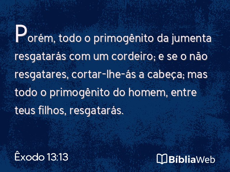 Êxodo 13:13 em imagem para compartilhar