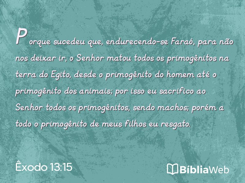 Êxodo 13:15 em imagem para compartilhar