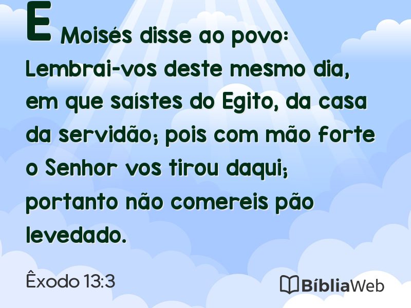 Êxodo 13:3 em imagem para compartilhar