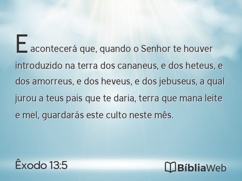 Êxodo 13:5 em imagem para compartilhar