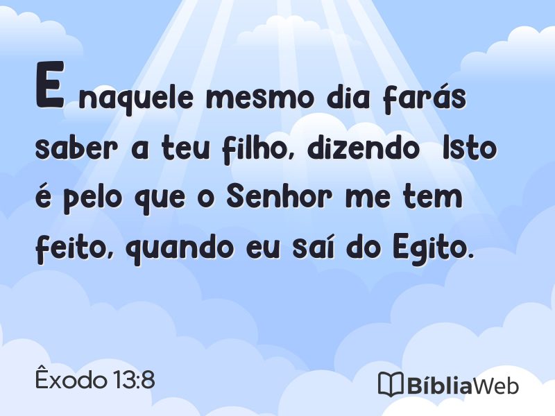 Êxodo 13:8 em imagem para compartilhar