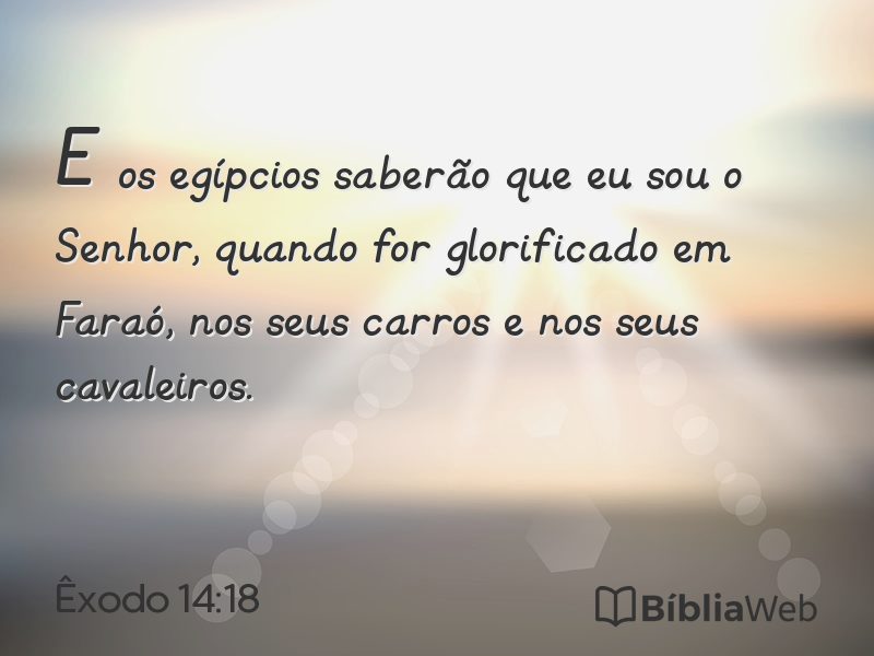 Êxodo 14:18 em imagem para compartilhar