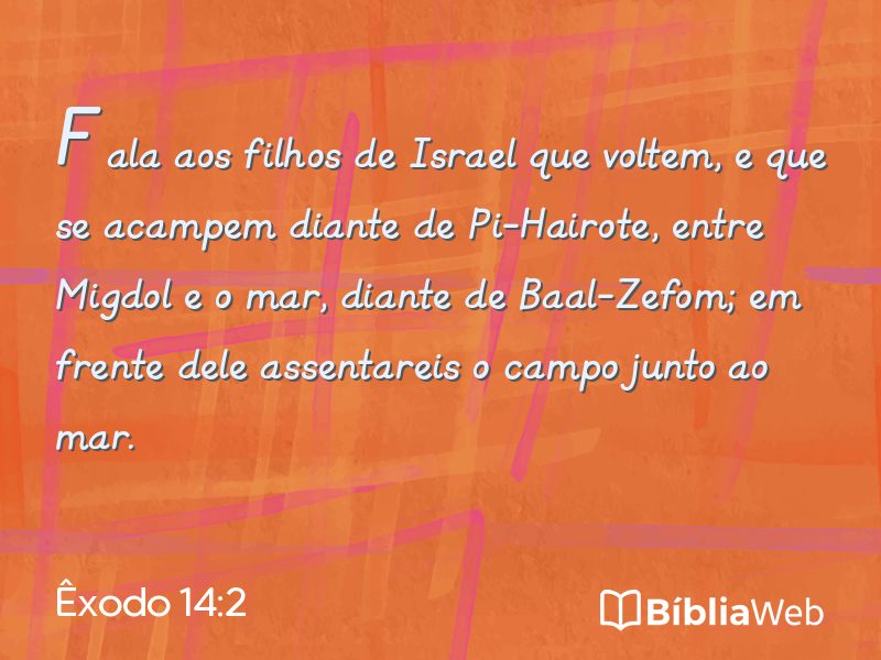 Êxodo 14:2 em imagem para compartilhar