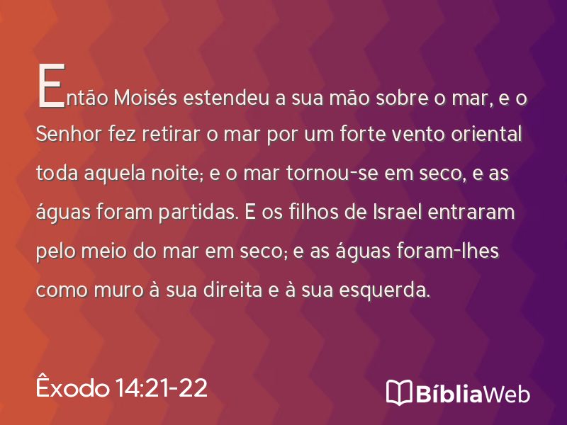 Êxodo 14:21-22 em imagem para compartilhar