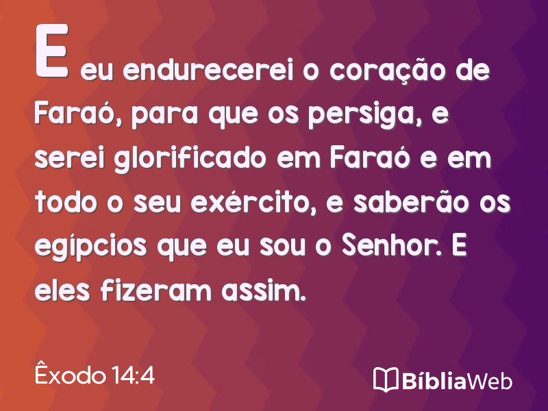 Êxodo 14:4 em imagem para compartilhar