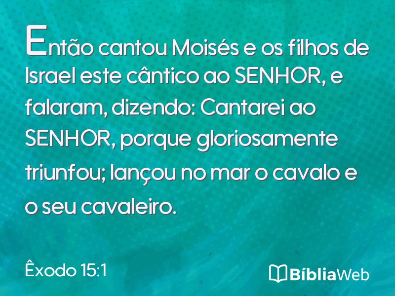 Êxodo 15:1 em imagem para compartilhar