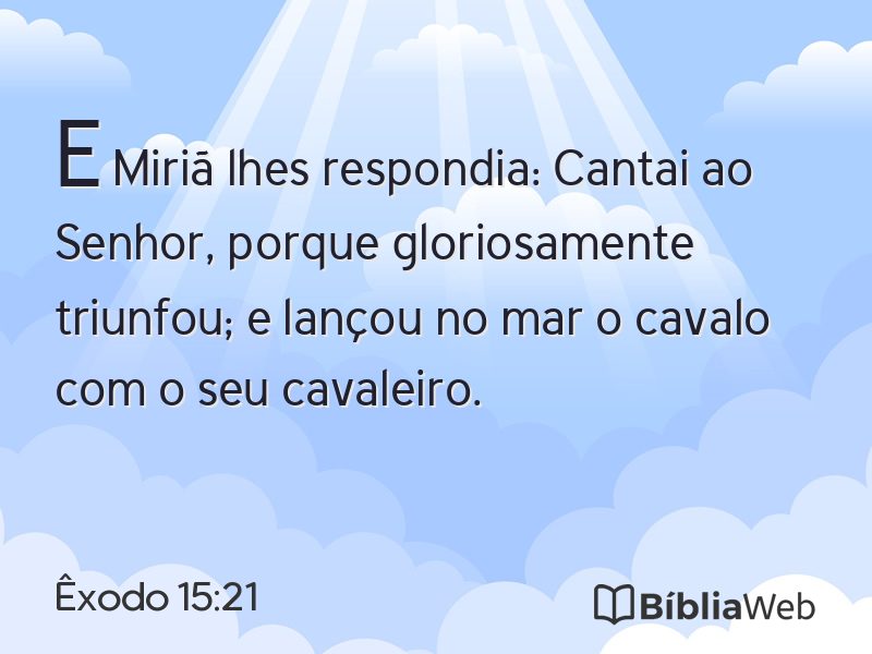 Êxodo 15:21 em imagem para compartilhar