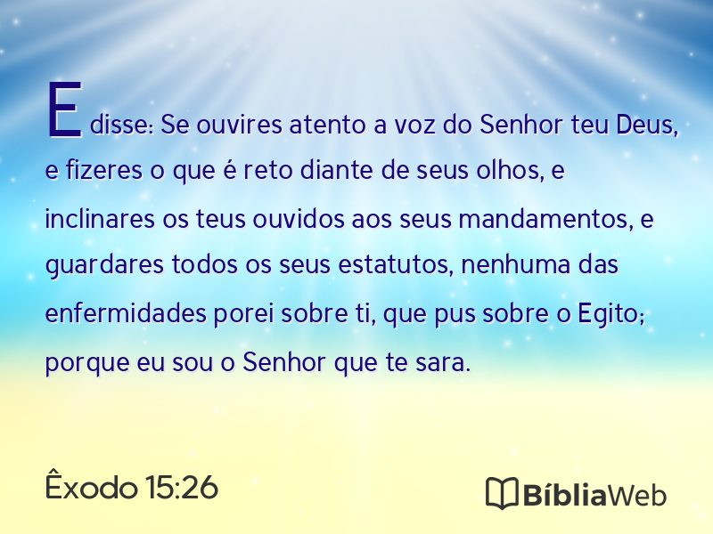 Êxodo 15:26 em imagem para compartilhar