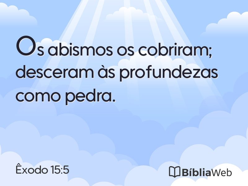 Êxodo 15:5 em imagem para compartilhar