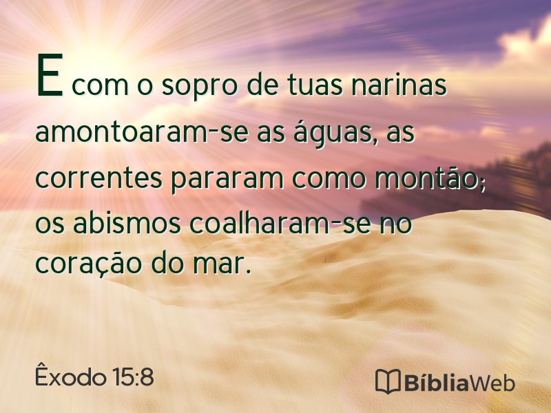 Êxodo 15:8 em imagem para compartilhar