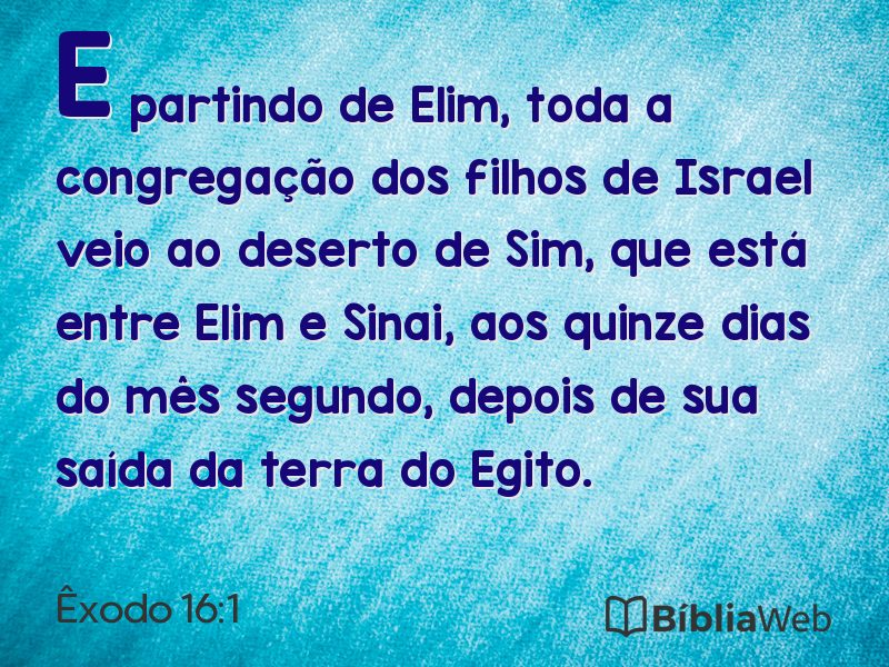 Êxodo 16:1 em imagem para compartilhar