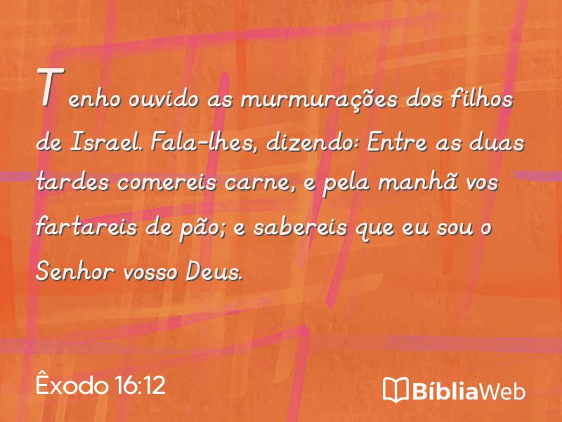 Êxodo 16:12 em imagem para compartilhar