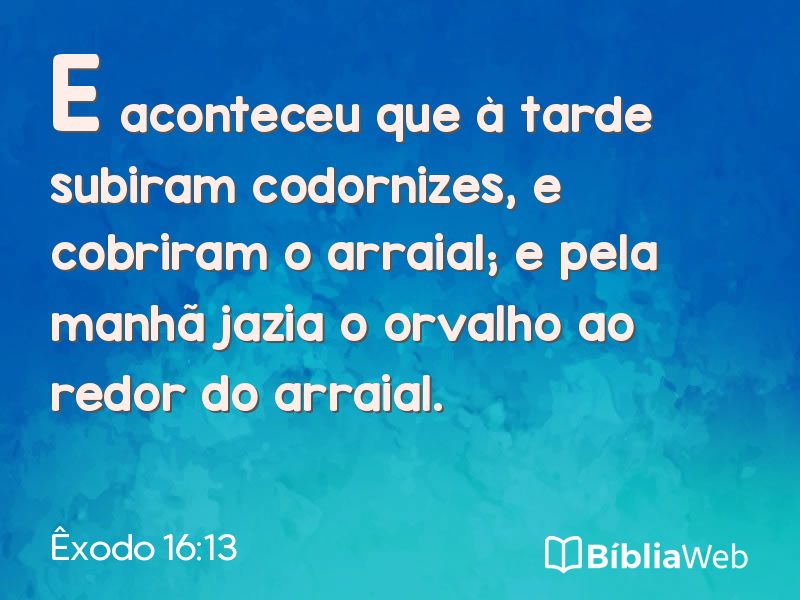 Êxodo 16:13 em imagem para compartilhar