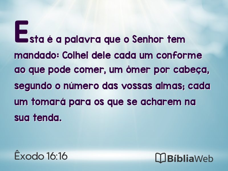 Êxodo 16:16 em imagem para compartilhar