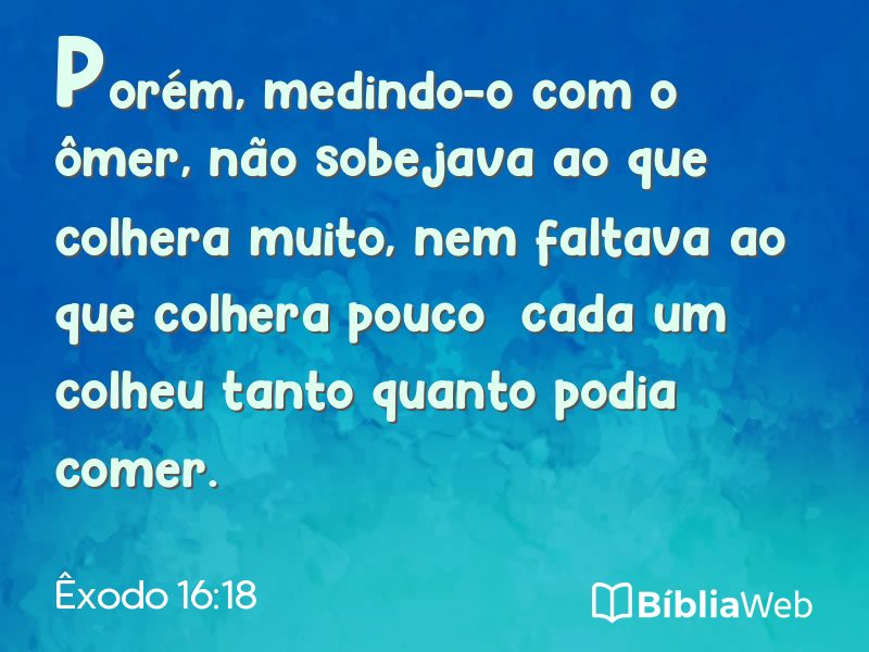 Êxodo 16:18 em imagem para compartilhar