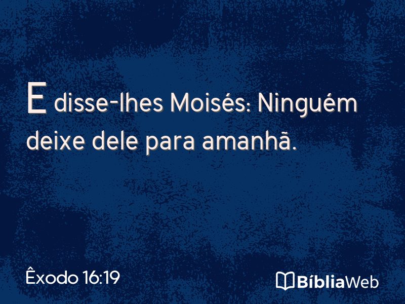 Êxodo 16:19 em imagem para compartilhar