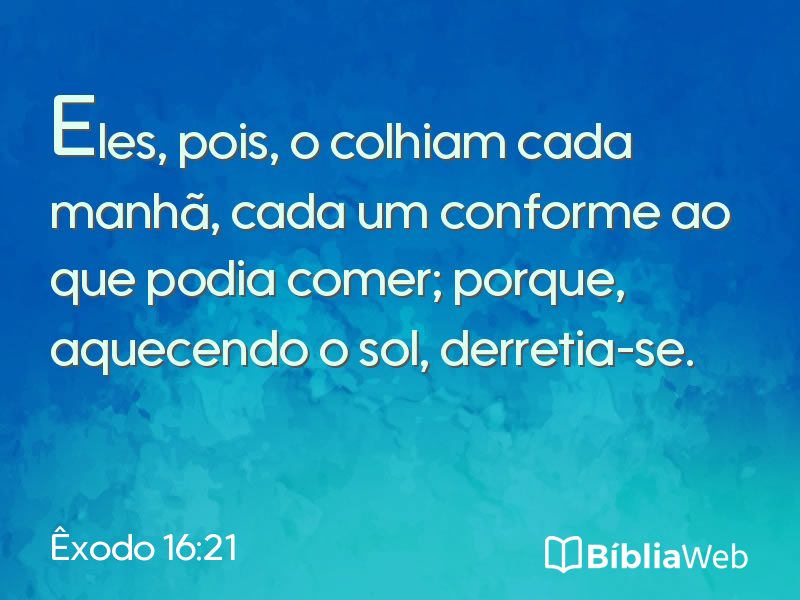 Êxodo 16:21 em imagem para compartilhar