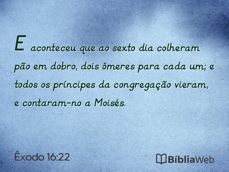 Êxodo 16:22 em imagem para compartilhar