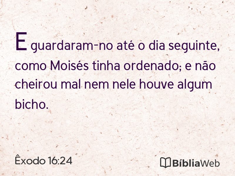 Êxodo 16:24 em imagem para compartilhar