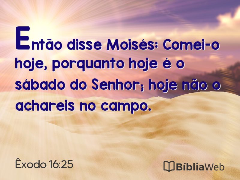 Êxodo 16:25 em imagem para compartilhar