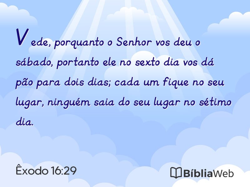 Êxodo 16:29 em imagem para compartilhar
