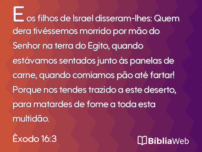 Êxodo 16:3 em imagem para compartilhar