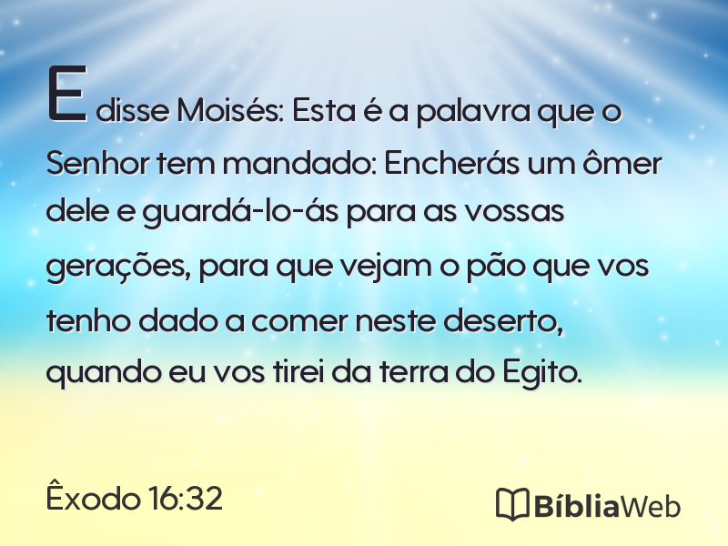 Êxodo 16:32 em imagem para compartilhar