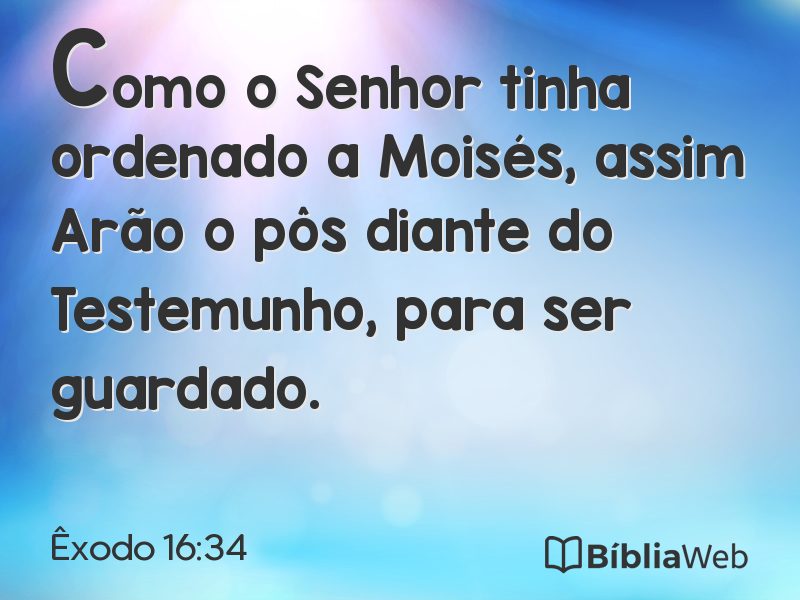 Êxodo 16:34 em imagem para compartilhar