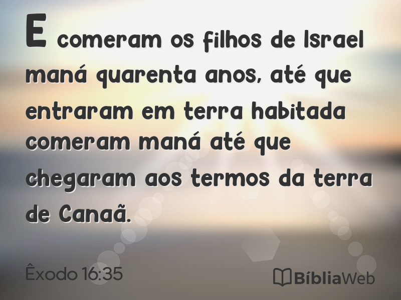 Êxodo 16:35 em imagem para compartilhar