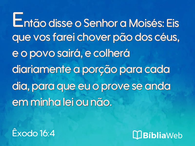 Êxodo 16:4 em imagem para compartilhar