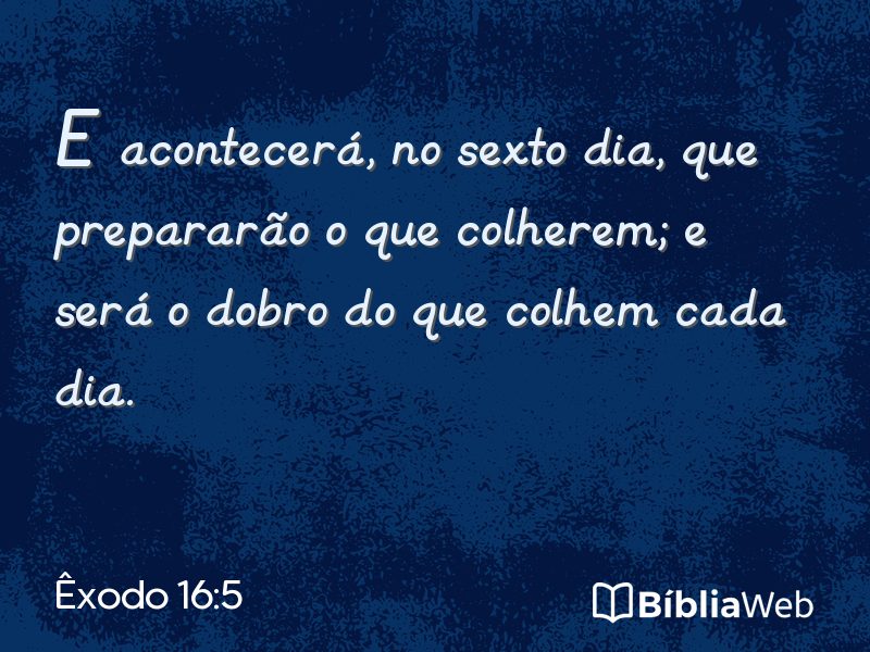 Êxodo 16:5 em imagem para compartilhar