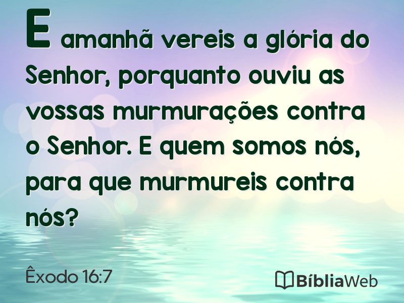 Êxodo 16:7 em imagem para compartilhar