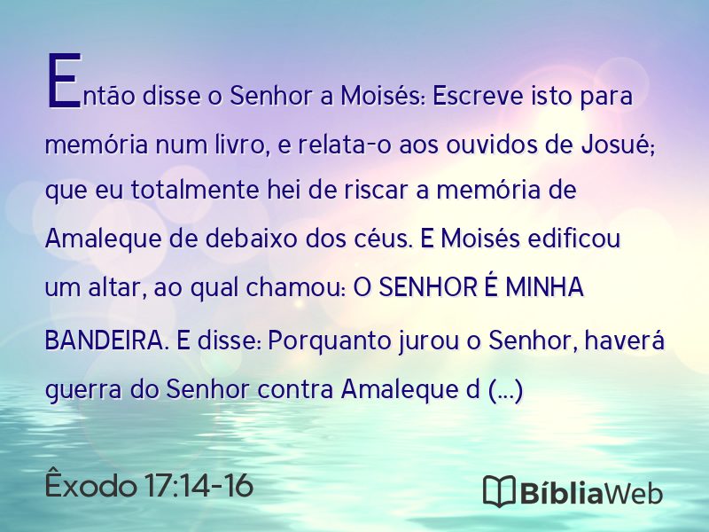 Êxodo 17:14-16 em imagem para compartilhar