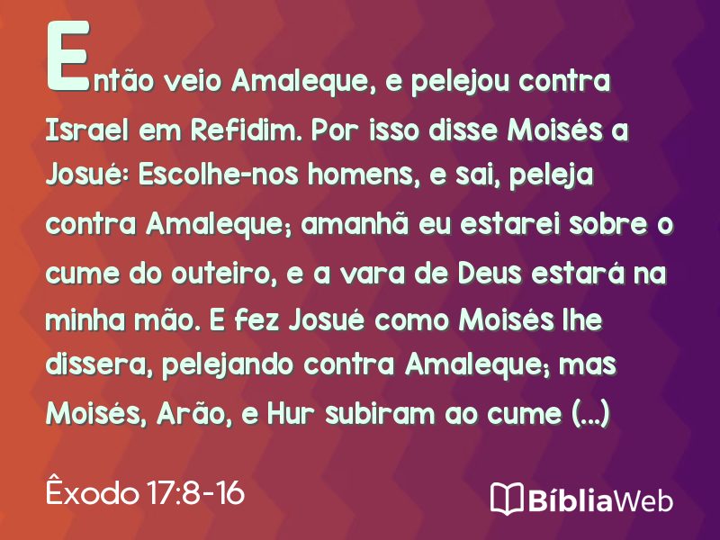 Êxodo 17:8-16 em imagem para compartilhar