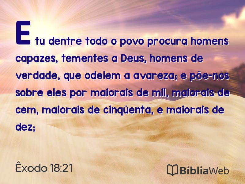 Êxodo 18:21 em imagem para compartilhar