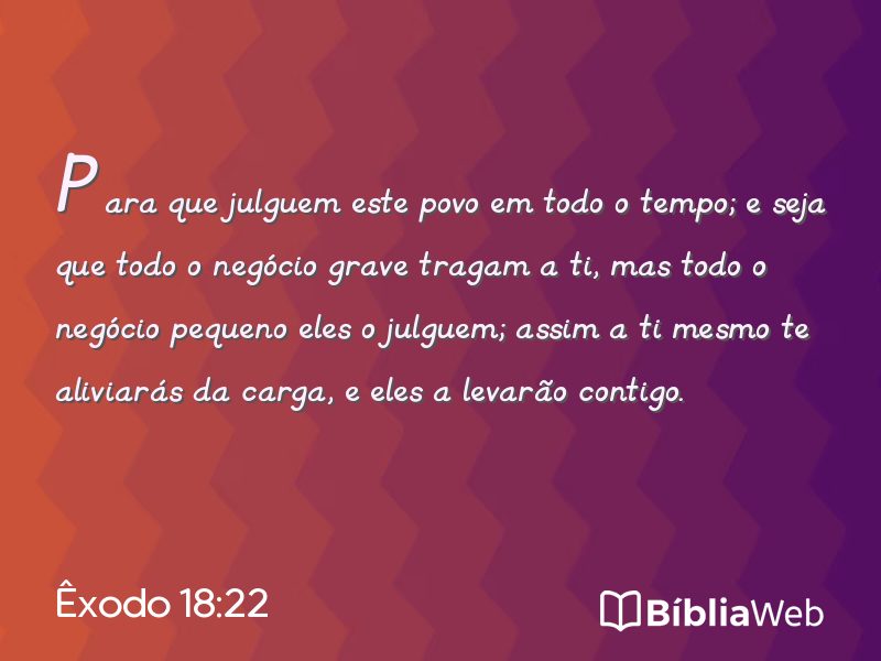 Êxodo 18:22 em imagem para compartilhar