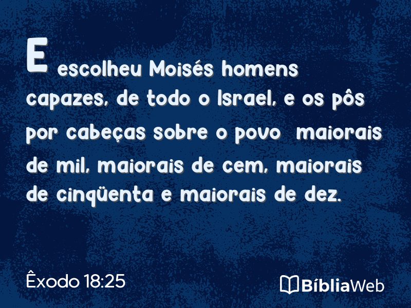 Êxodo 18:25 em imagem para compartilhar