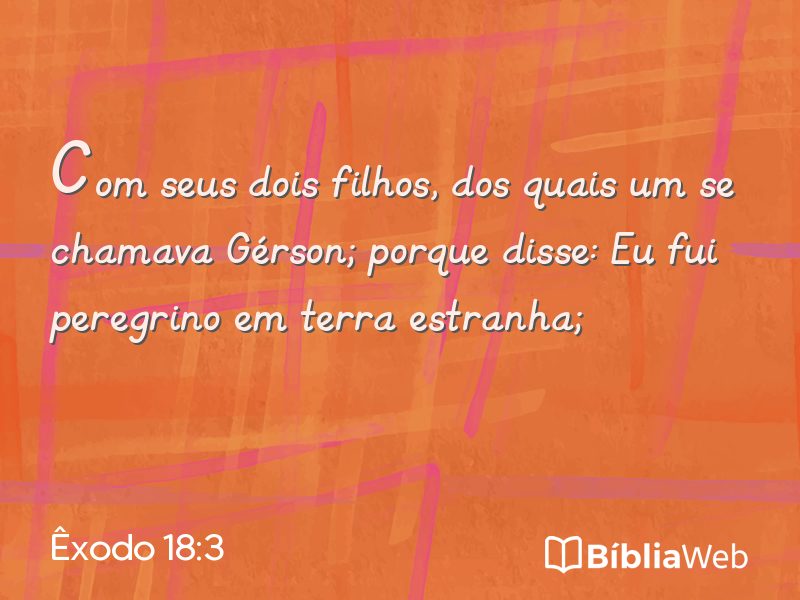 Êxodo 18:3 em imagem para compartilhar