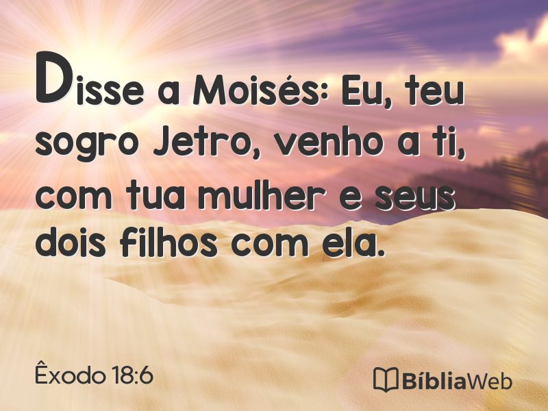 Êxodo 18:6 em imagem para compartilhar