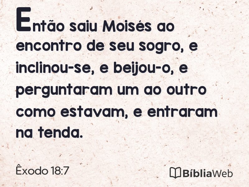 Êxodo 18:7 em imagem para compartilhar
