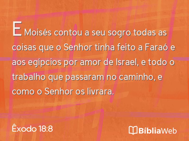Êxodo 18:8 em imagem para compartilhar