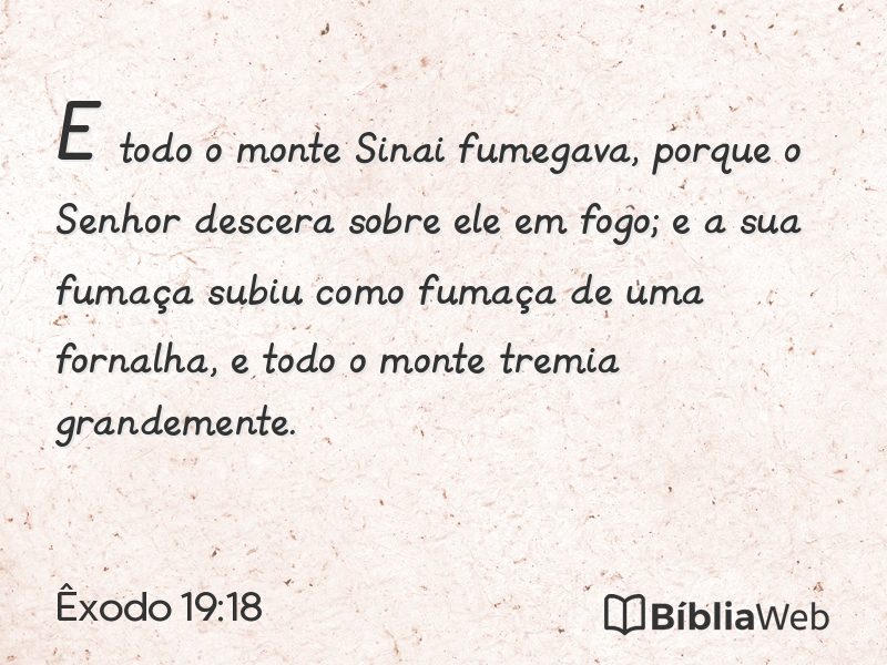 Êxodo 19:18 em imagem para compartilhar