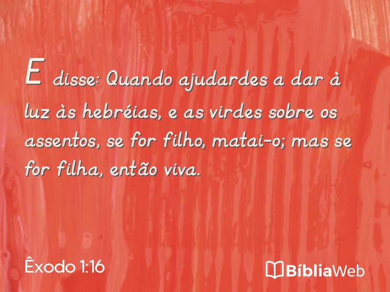 Êxodo 1:16 em imagem para compartilhar