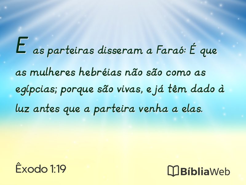 Êxodo 1:19 em imagem para compartilhar