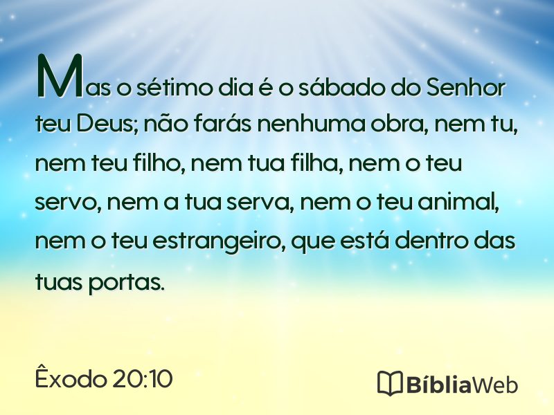 Êxodo 20:10 em imagem para compartilhar