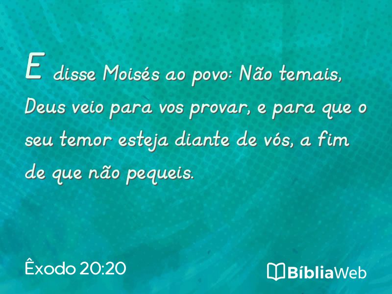 Êxodo 20:20 em imagem para compartilhar