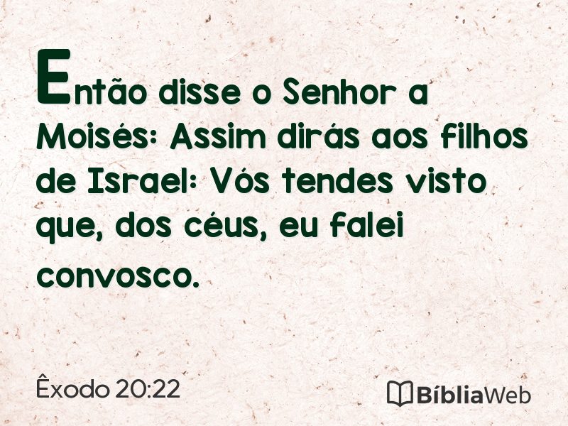 Êxodo 20:22 em imagem para compartilhar