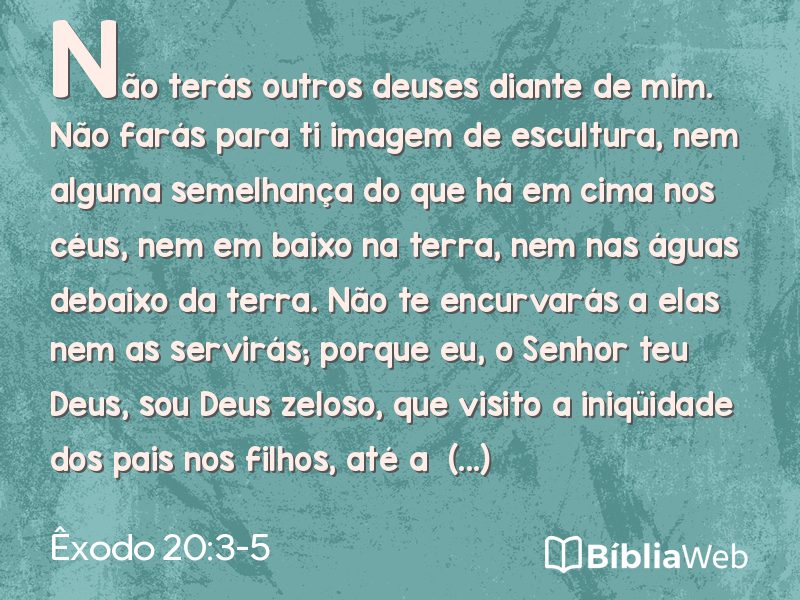 Êxodo 20:3-5 em imagem para compartilhar