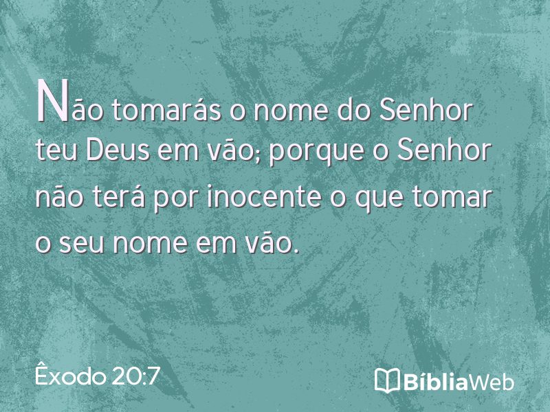Êxodo 20:7 em imagem para compartilhar