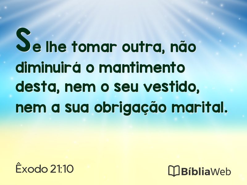 Êxodo 21:10 em imagem para compartilhar